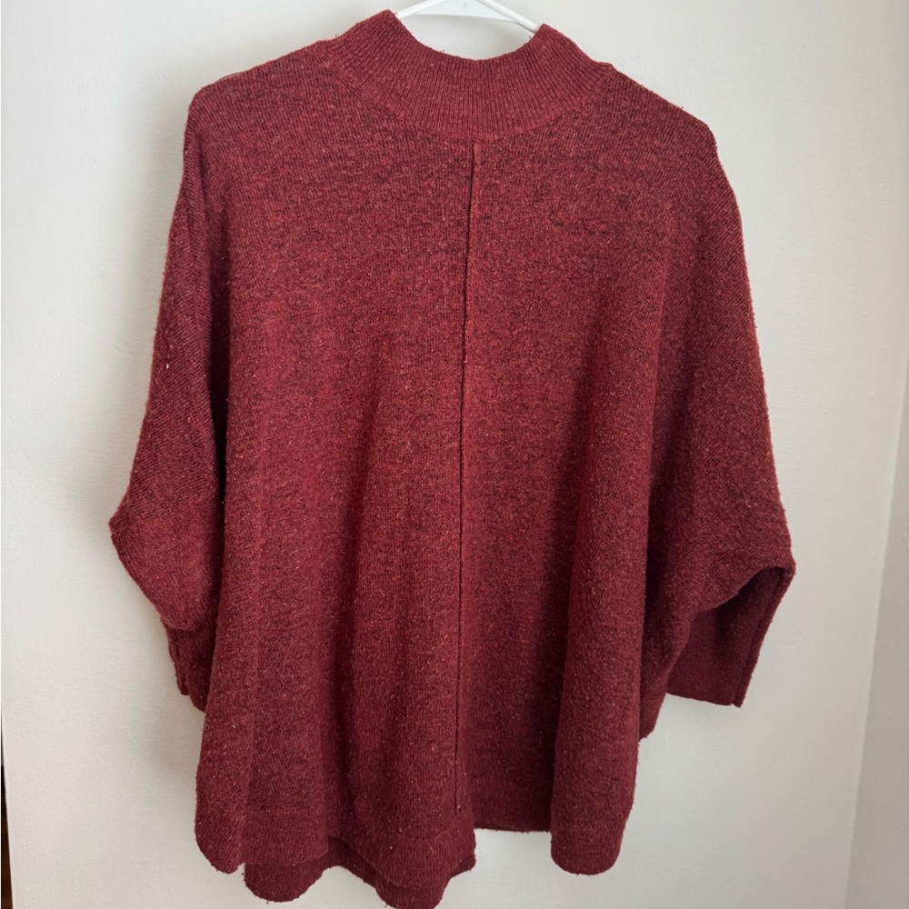 LOFT Mock Neck Poncho Sweater